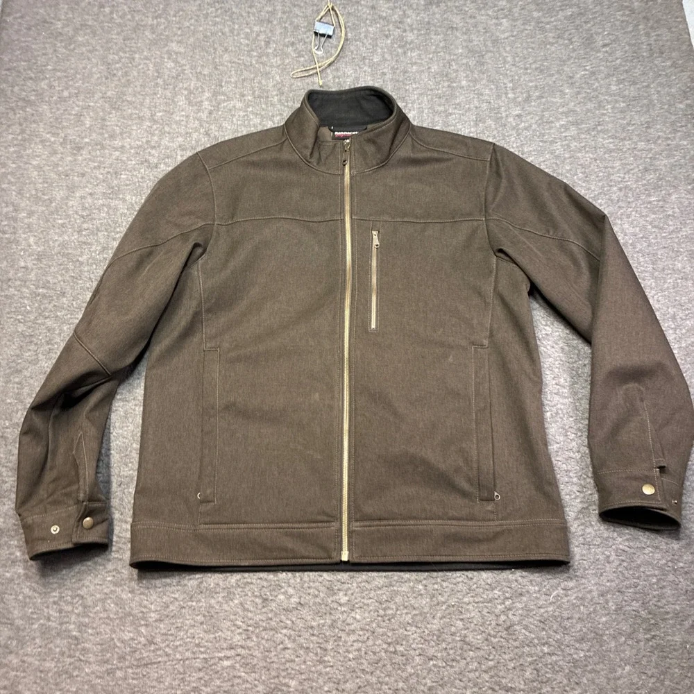 Kirkland Signature Softshell Jacket Mens Large Brown Full Zip Fleece Lined